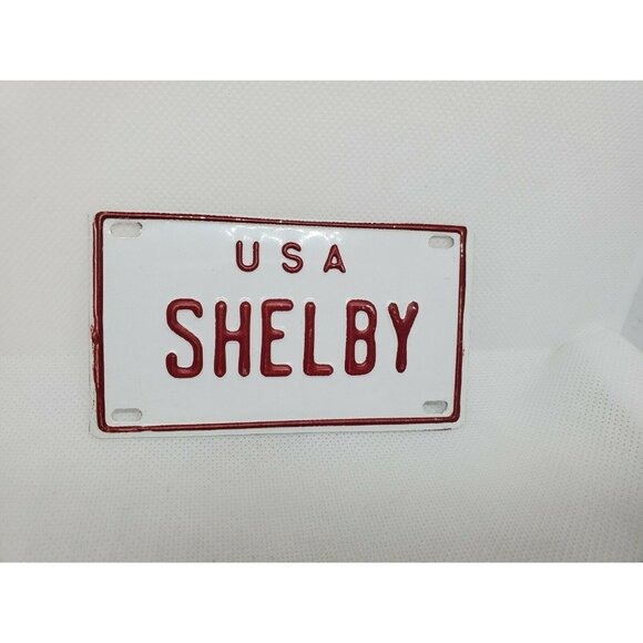 U.S.A Shelby Personalized White Red Collectible Mini License Bicycle Bike Plate - Picture 5 of 12